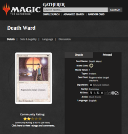 1994 MTG Magic the Gathering Revised Death Ward PSA 10 Gem Mint POP 15 - Image 4