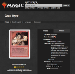 1994 MtG Magic the Gathering Revised Gray Ogre Red CGC 9 *Only 2 Graded Higher* - Image 4