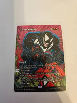 Savage Beating Borderless MTG Marvel Eternal-Legal Nm/M - Image 1