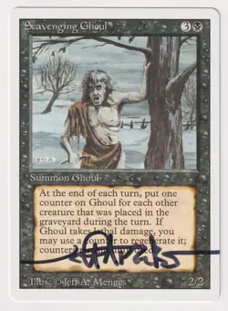 Signed Scavenging Ghoul Proof MP Revised Artist Jeff A. Menges 1994 MTG Magic AP - Image 1
