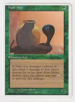 Miscut Nafs Asp LP 4th Edition 1995 MTG Magic Error Misprint Alpha Cut Corners! - Image 1