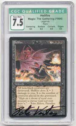Graded Signed Hellfire CGC 7.5 w/9.5 Legends Artist Pete Venters 1994 MTG Magic! - Image 1