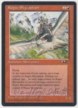 Signed Rogue Skycaptain MP Artist Randy Asplund-Faith 1996 MTG Reserved List EDH - Image 1