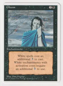 Miscut Gloom MP 4th Edition MTG Magic Factory Error Misprint Alpha Cut Corners! - Image 1