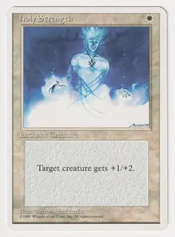 Miscut Holy Strength LP 4th MTG Magic Factory Error Misprint Alpha Cut Corners! - Image 1