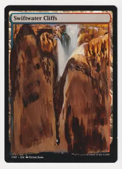 Altered Swiftwater Cliffs HP MTG Magic Hand Painted Unique Custom Full Art Land! - Image 1