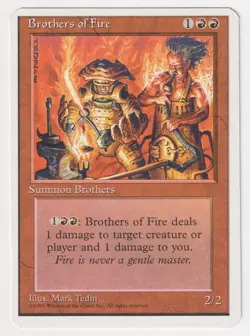 Miscut Brothers of Fire LP 4th 1995 MTG Magic Error Misprint Alpha Cut Corners! - Image 1