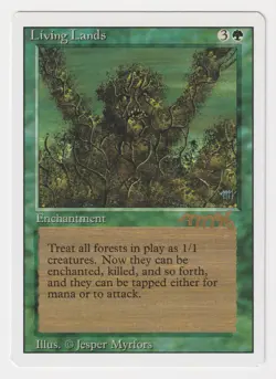 Gold Signed Living Lands LP Revised Artist Jesper Myrfors Dated 96 MTG Magic EDH - Image 1