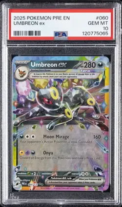 2025 POKEMON PRE EN-PRISMATIC EVOLUTIONS #060 UMBREON EX PSA 10 - Image 1