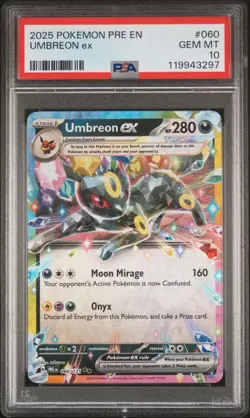 2025 POKEMON PRE EN-PRISMATIC EVOLUTIONS #060 UMBREON EX PSA 10 - Image 1
