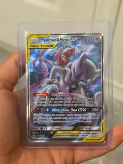 2019 Pokemon TCG SM Black Star Promo #SM191 Full Art Mewtwo & Mew GX - Image 1