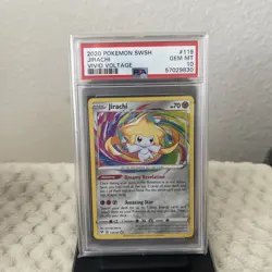 2020 Pokemon Jirachi 119/185 AMAZING RARE Vivid Voltage - PSA 10 - Image 1