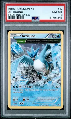 2015 POKEMON XY ROARING SKIES #17 ARTICUNO PSA 8 - Image 1