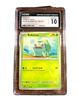 Bulbasaur Regular Common #001 - CGC GEM MINT 10 - Scarlet & Violet 151 - Pokemon - Image 1