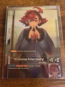 Suletta Mercury Alternate Art Foil Gundam TCG Card ST01-011 - Image 3