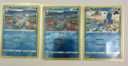 3 Card Lot Mudkip Marstomp Pokemon Tcg Reverse Holo - Image 1