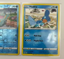 3 Card Lot Mudkip Marstomp Pokemon Tcg Reverse Holo - Image 4
