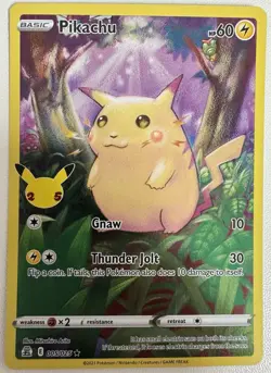 Pokemon SWSH Celebrations Pikachu Full Art Holo Card 005/025 NM Condition - Image 3