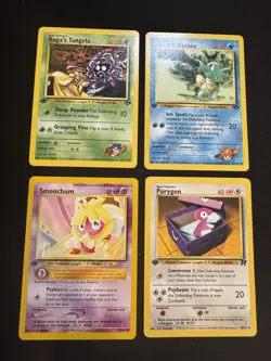 4 Pokemon Cards - Neo, Gym Hero, Team Rocket, Bundle - Vintage, All 1st edition! - Image 2