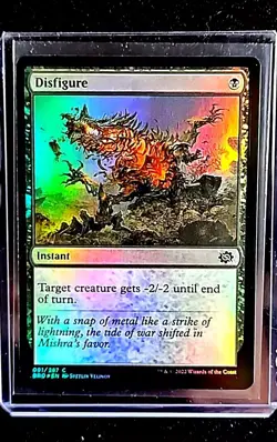 2022 MtG Magic the Gathering BRO The Brother's War Foil #91 Disfigure Black WOTC - Image 1