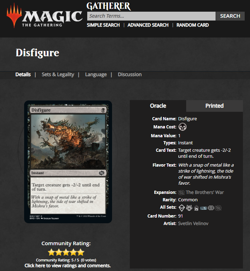 2022 MtG Magic the Gathering BRO The Brother's War Foil #91 Disfigure Black WOTC - Image 3