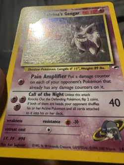 Sabrina’s Gengar HOLO Unlimited Pokemon Gym Heroes WOTC LP/EX NO CREASES/BENDS - Image 3