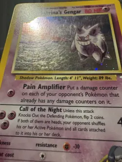 Sabrina’s Gengar HOLO Unlimited Pokemon Gym Heroes WOTC LP/EX NO CREASES/BENDS - Image 4