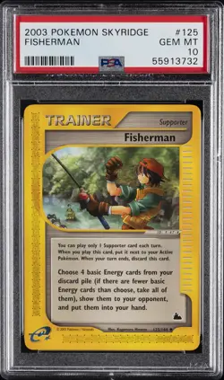 2003 POKEMON SKYRIDGE #125 FISHERMAN PSA 10 - Image 1