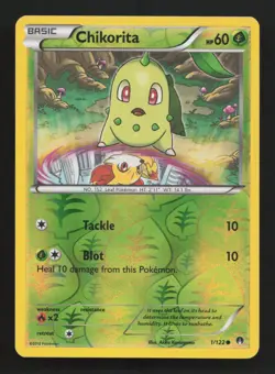 Pokemon XY BREAKpoint 1/122 Chikorita Reverse NM 2016 - Image 1