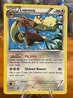 2014 Pokemon XY Flashfire Lopunny 85/106 Rare Stage 1 MP - Image 1