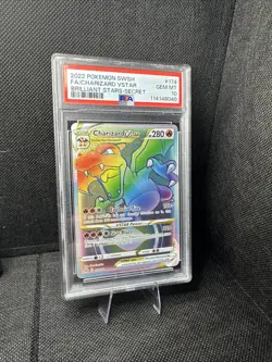 2022 Pokemon SWSH FA/CHARIZARD VSTAR Brilliant Stars - Secret Gem MT PSA 10 - Image 2