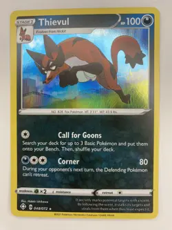 Pokemon TCG Thievul Shining Fates 048/072 Regular Holo Rare - Image 1