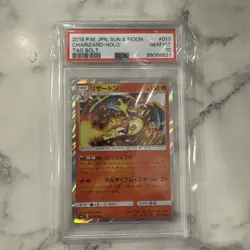 2018 Pokemon Japanese SM Tag Bolt Charizard Holo Rare 013/095 PSA 10 - Image 1