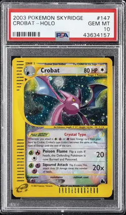 2003 POKEMON SKYRIDGE #147 CROBAT-HOLO PSA 10 - Image 1