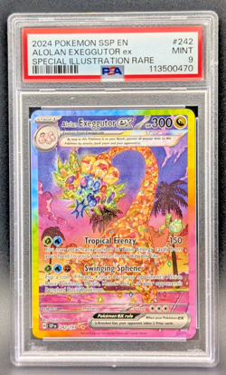 Pokemon Alolan Exeggutor ex 242/191 Sv08: Surging Sparks Holo SIR PSA 9 - Image 1