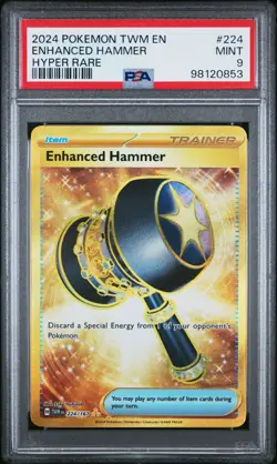 2024 Pokemon Twilight Masquerade TWM #224 Enhanced Hammer Hyper Rare PSA 9 - Image 3