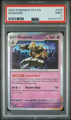 2024 POKEMON SFA EN-SHROUDED FABLE #020 DUSKNOIR PSA 9 - Image 1