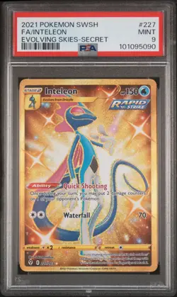 Inteleon 2021 Pokemon SWSH Evolving Skies 227/203 Secret Rare PSA 9 - Image 1