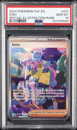 2024 POKEMON PAF EN-PALDEAN FATES SPECIAL ILLUSTRATION RARE #237 IONO PSA 10 - Image 1
