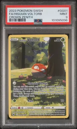 Hisuian Voltorb GG01/GG70 Full Art Holo Crown Zenith Pokemon TCG PSA 9 - MINT - Image 1