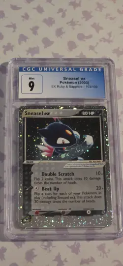Sneasel ex 103/109 EX Ruby & Sapphire Holo Rare CGC 9 NM/Mint Pokemon TCG - Image 1