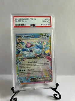 2025 POKEMON PRE EN-PRISMATIC EVOLUTIONS #026 GLACEON EX PSA 10 - Image 1