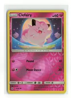 CLEFAIRY 39/68 HIDDEN FATES REVERSE HOLO POKEMON TCG NM - Image 1