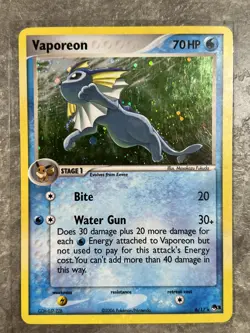 Vaporeon 6/17 Pokemon TCG Pop Series 3 Holo Rare Card (Moderate Play) MP - Image 1