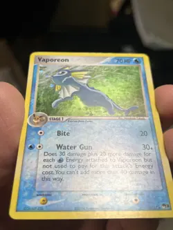Vaporeon 6/17 Pokemon TCG Pop Series 3 Holo Rare Card (Moderate Play) MP - Image 2
