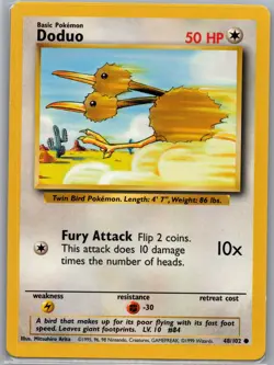 Doduo 48/102 Non Holo Base Set - Pokemon Card - LP - Image 1