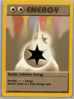 Double Colorless Energy 96/102 Non Holo Base Set - Pokemon Card - LP - Image 1