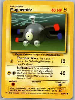 Magnemite 53/102 Non Holo Base Set - Pokemon Card - LP - Image 1