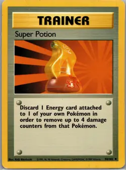 Super Potion 90/102 Non Holo Base Set - Pokemon Card - LP - Image 1