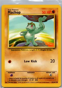 Machop 52/102 Non Holo Base Set - Pokemon Card - LP - Image 1
